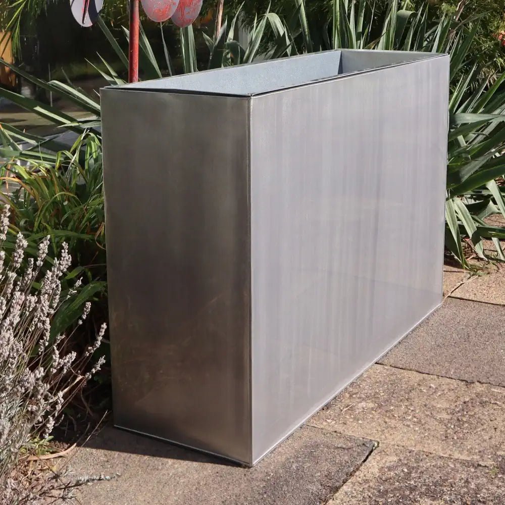 Galvanised Hand Brushed Tall Trough 60 cm High Zinc Planters