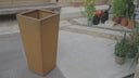 70cm Corten Steel Tall Tapered Square Planter with Insert & Feet - Pre-Rusted