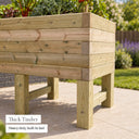 Raised Super Heavy Duty Veg Trough - thick heavy-duty timber