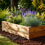 Premium Rectangular Wood Raised Bed