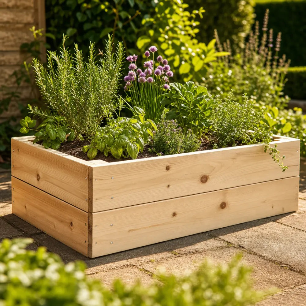 Wood Ractangle Premium Rectangular Wood Raised Bed – Woven Wood