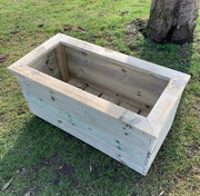 rectangular wooden planter