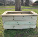 rectangular wooden planter