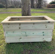 rectangular wooden planter