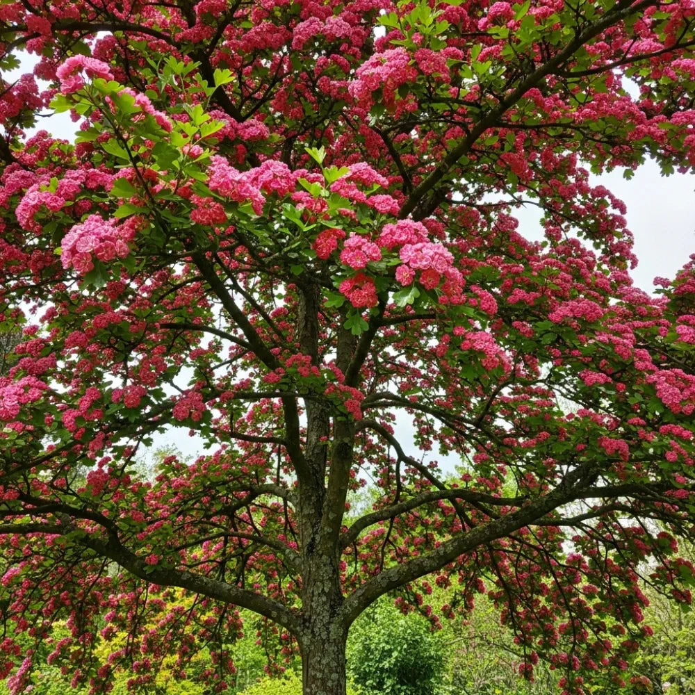 9ft 'Paul's Scarlet' Red Hawthorn Tree | Mature Multi-Stem Bare Root Tree