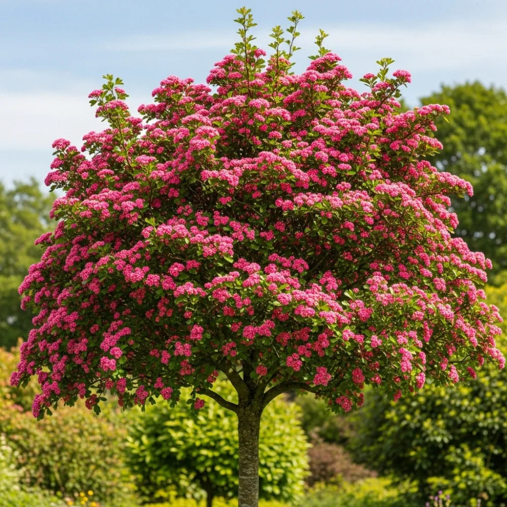 11ft Standard 'Paul's Scarlet' Red Hawthorn Tree | 6/8cm Girth | Grown in 20L Airpot