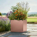 40cm Zinc Galvanised Brushed Rose Gold Finish Square Planter