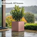 30cm Zinc Galvanised Brushed Rose Gold Finish Square Planter