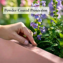 30cm Zinc Galvanised Brushed Rose Gold Finish Square Planter