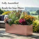 100cm Zinc Galvanised Rose Gold Trough Planter
