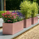 120cm Zinc Galvanised Rose Gold Finish Trough Planter