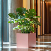 60cm Zinc Galvanised Brushed Rose Gold Finish Square Planter