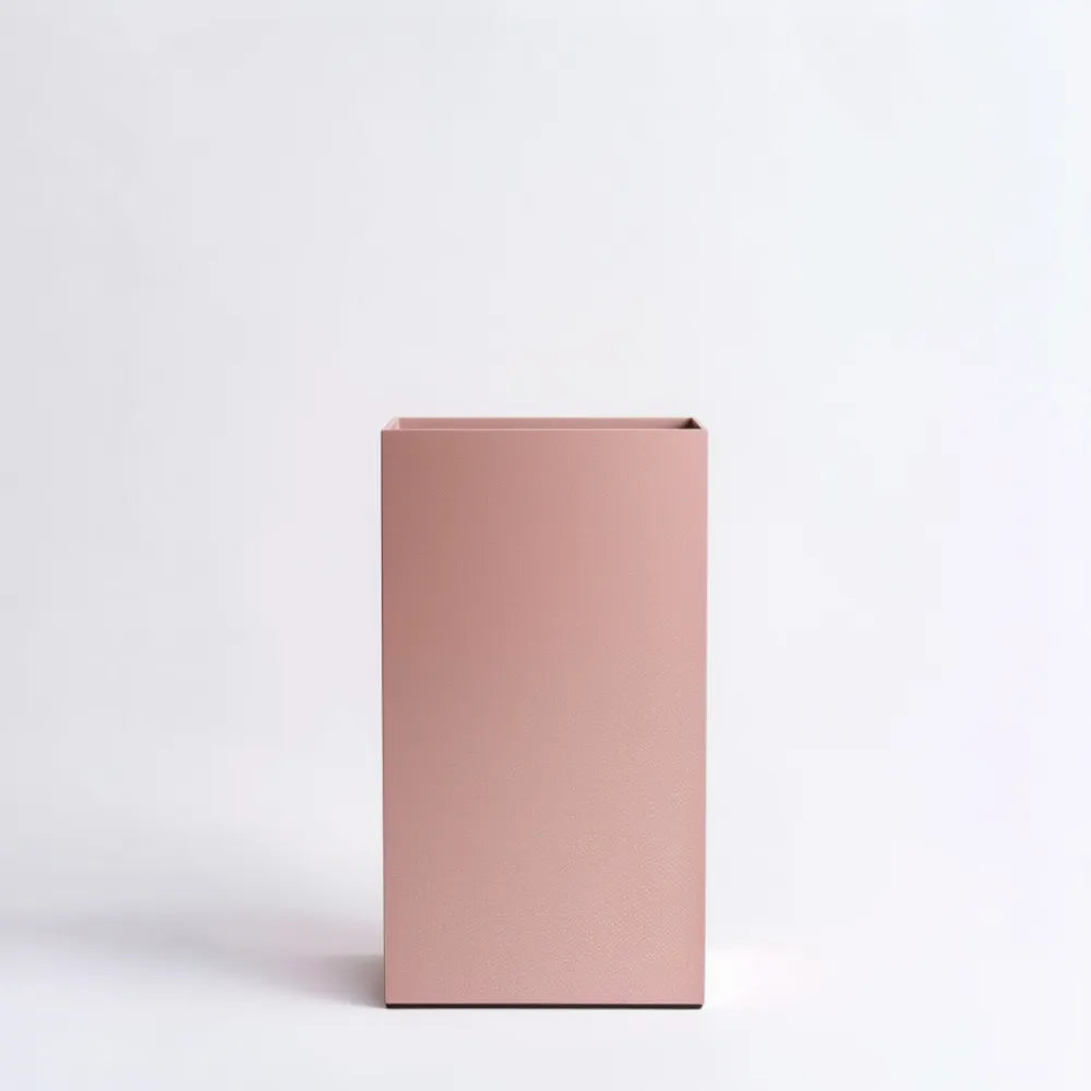 75cm Zinc Galvanised Brushed Rose Gold Copper Finish Tall Square Planter