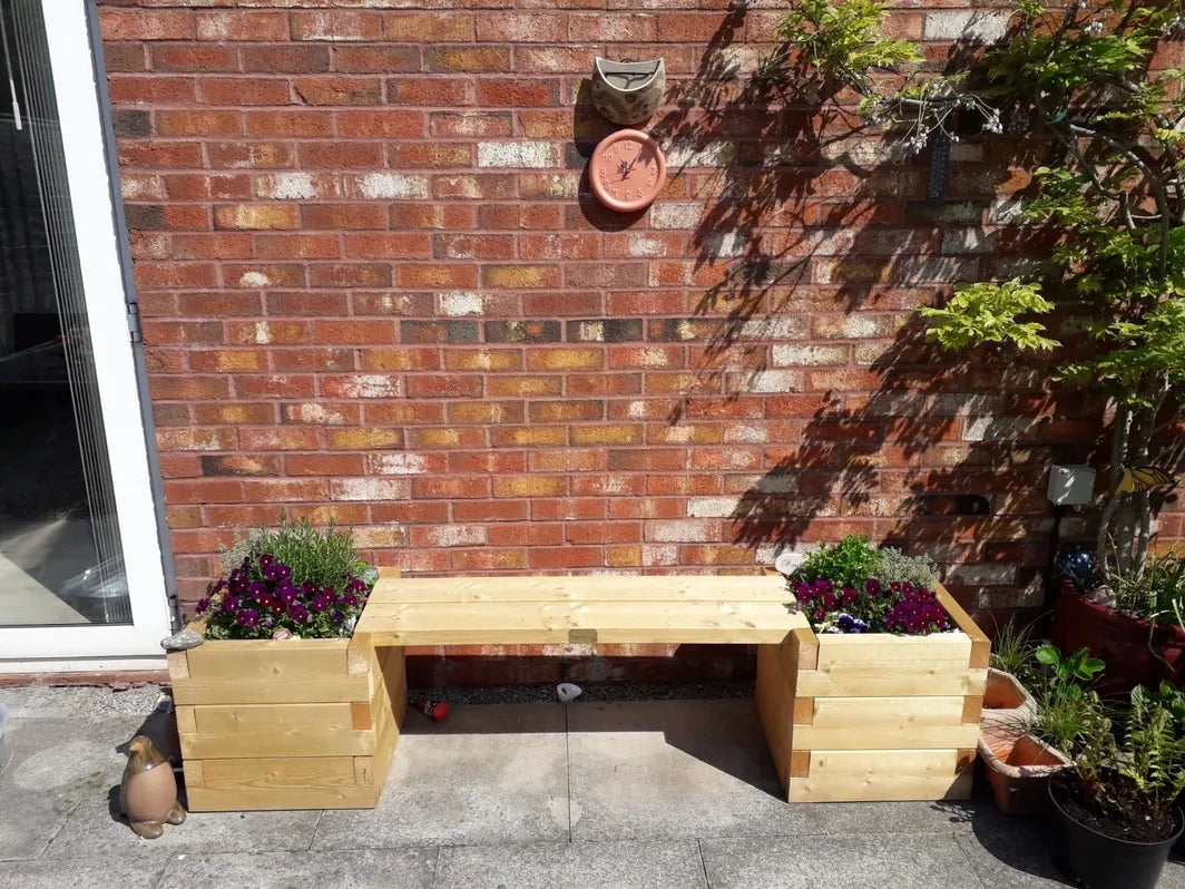 180cm Customisable Wooden Planter Bench