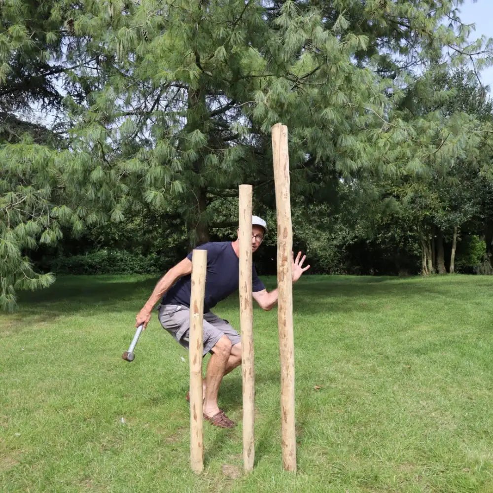 Rustic Chestnut Fence Posts for Hazel Hurdles – Woven Wood