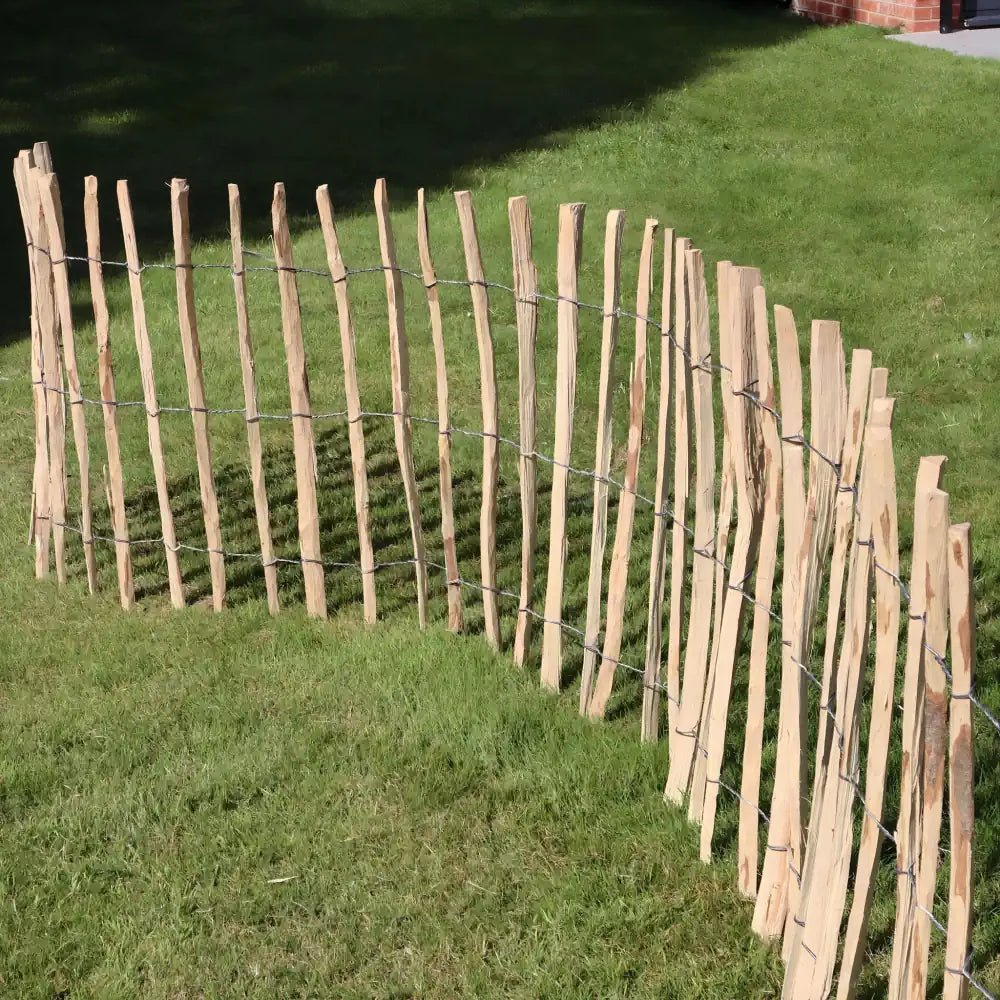 Chestnut Heavy Duty Paling Fence Roll with Steel Wire – Woven Wood