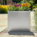 75cm Long Zinc Galvanised Brushed Silver 90cm Tall Trough Planter