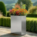 75cm Long Zinc Galvanised Brushed Silver 90cm Tall Trough Planter