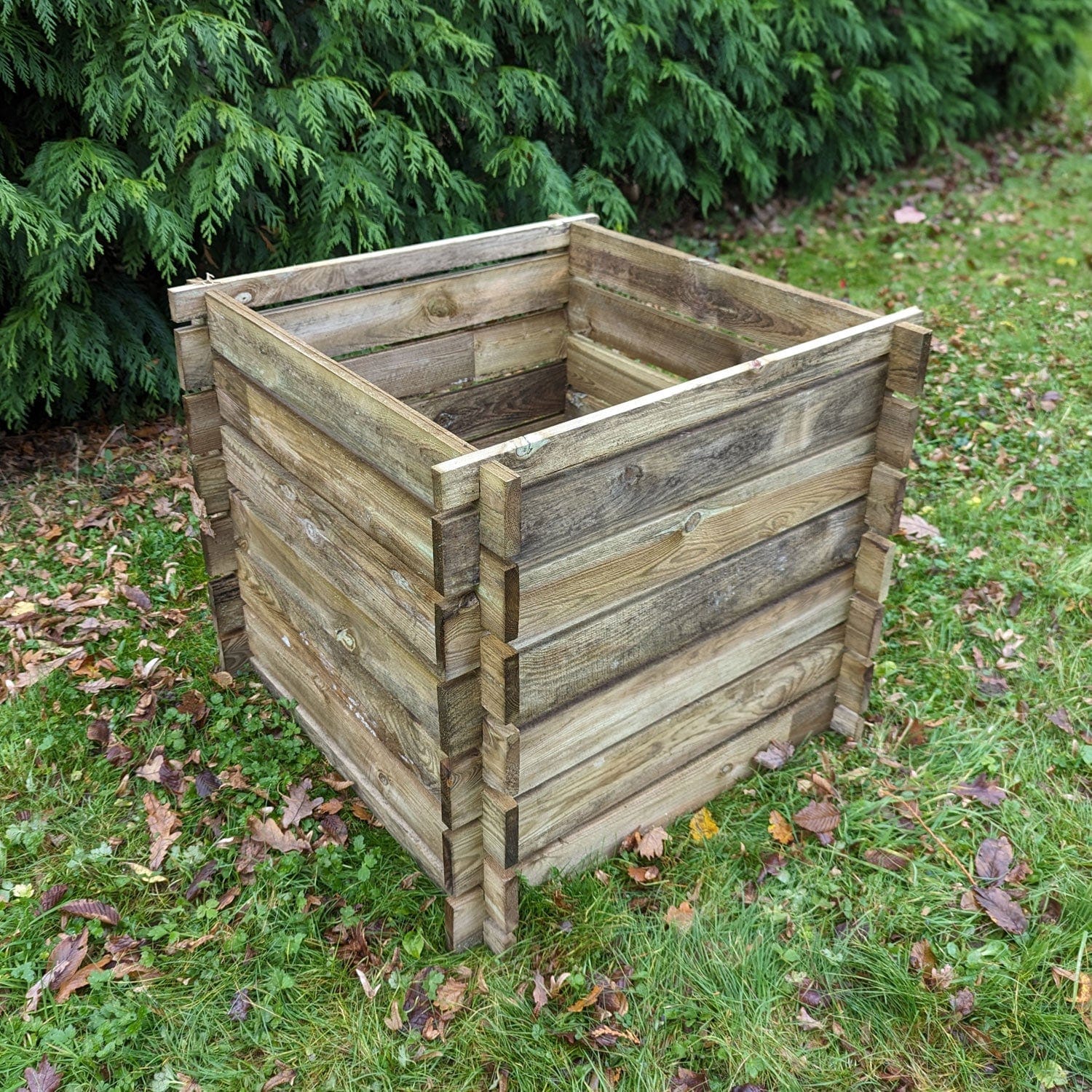 Compact Wooden Compost Bin for Garden