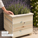 40cm Small Square Wooden Planter - versatile planter