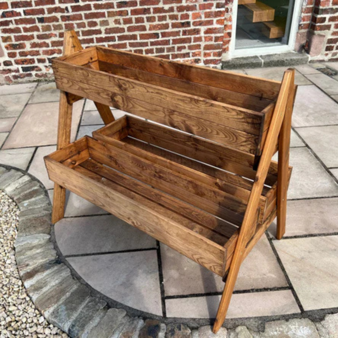 standing planter raised planter wooden planter wooden trough woven wood