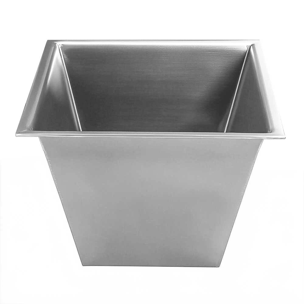 40cm Zinc Planter Tall Square Insert in Silver