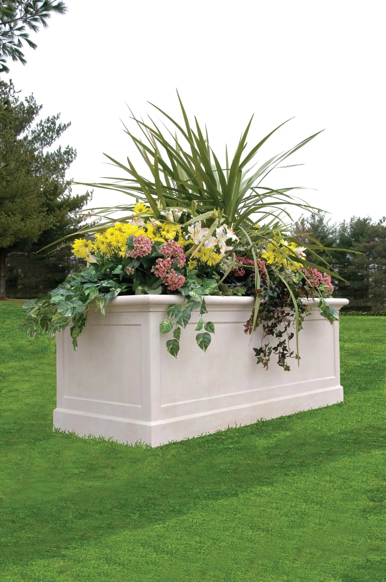 1.58m Customisable Stone Promenade Trough Planter