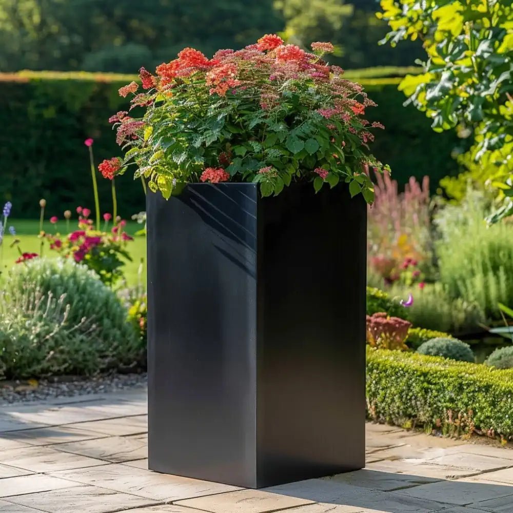 Tall standing planters making a statement in outdoor spaces.