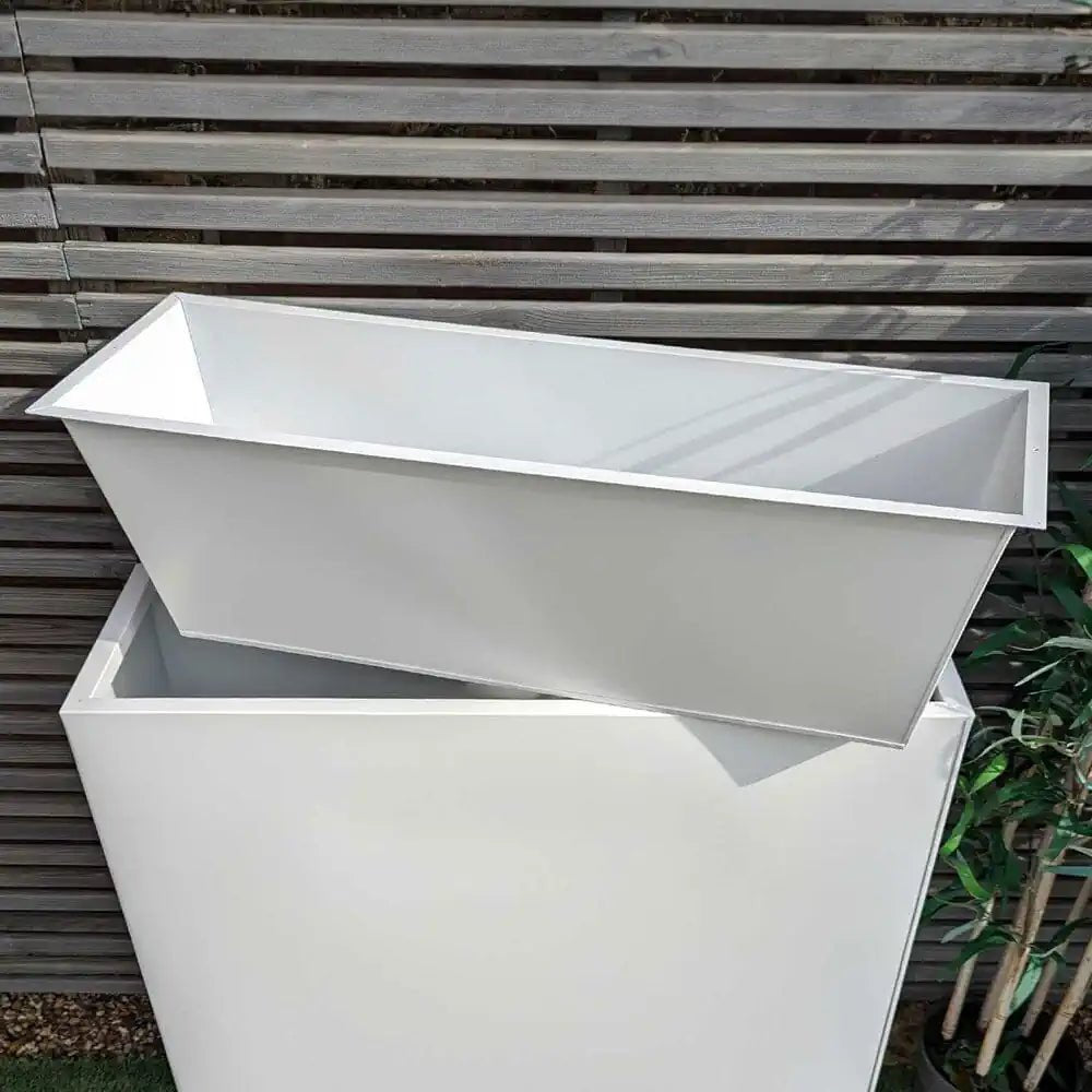 Industrial chic meets greenery in these galvanized planters.