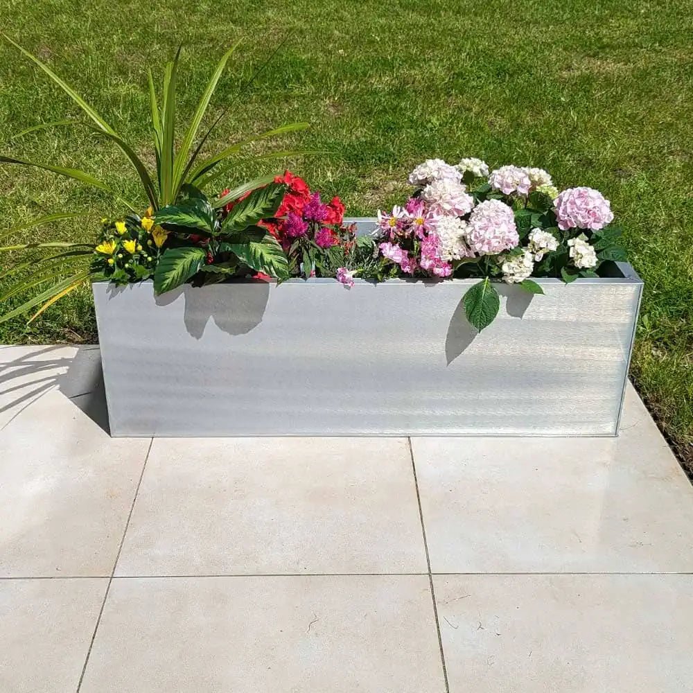 tall trough planters extra tall planters galvanised troughs woven wood