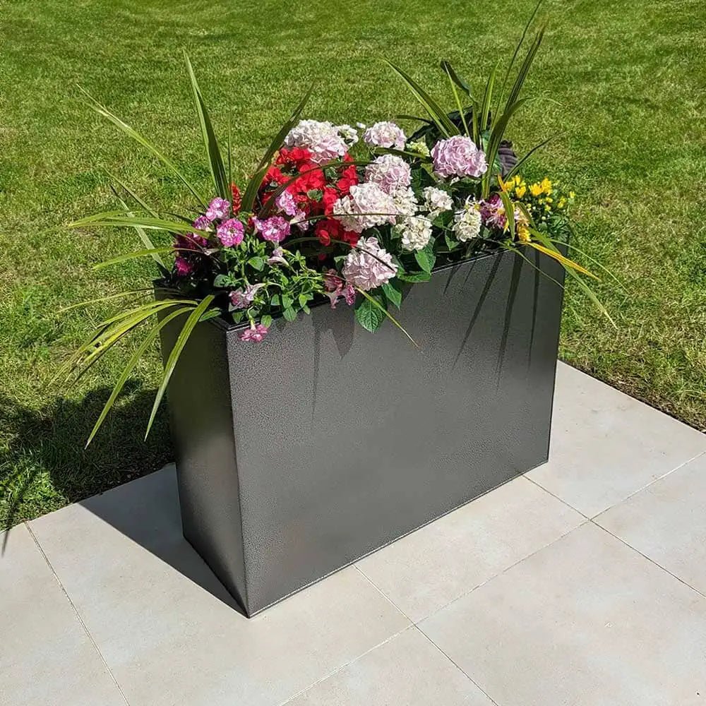 Zinc planters with rustic charm