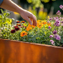 Corten Steel Tiered Corner Planter Raised Bed with Base & Feet