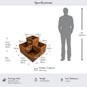 Corten Steel Tiered Corner Planter Raised Bed with Base & Feet