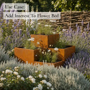 Corten Steel Tiered Corner Planter Raised Bed with Base & Feet