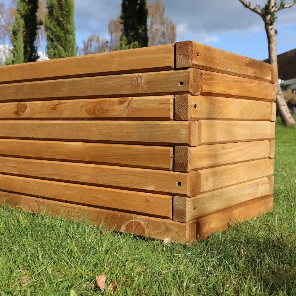 Natural Wooden Planter Box Hardwood 1m Pine Planter by Woven Wood