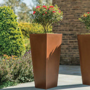 90cm Zinc Galvanised Copper Finish Tall Tapered Square Planter
