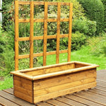80cm Redwood Wooden Planter with Trellis for Garden