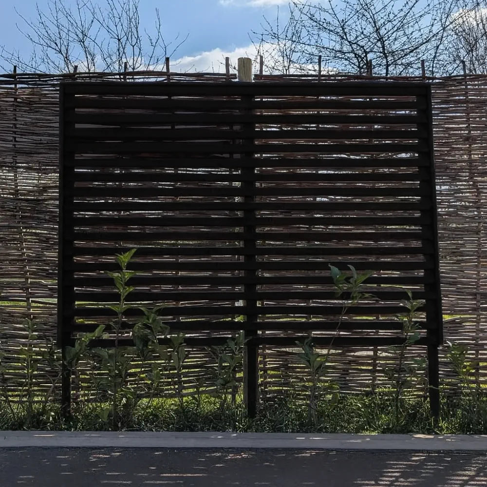 black wood trellis 1.8m Black Wooden Trellis for Planter – Woven Wood
