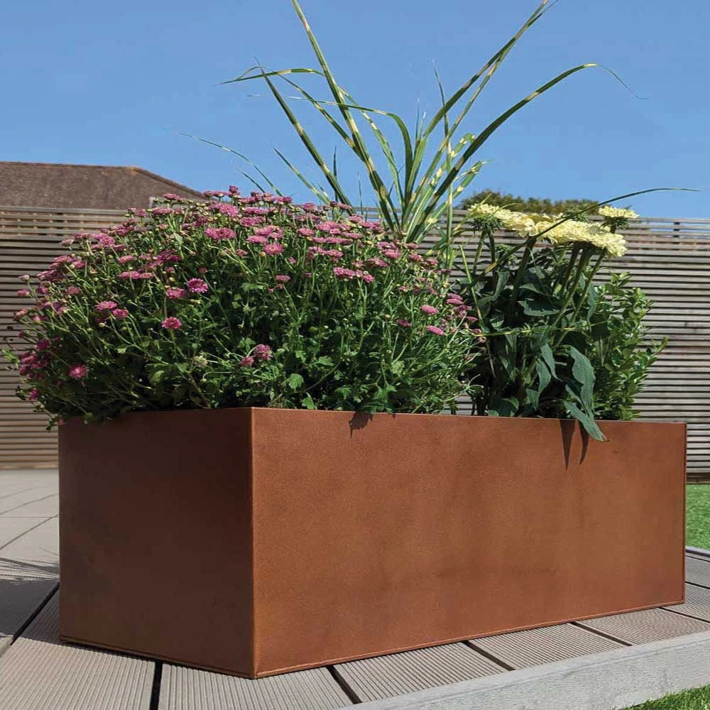100cm Zinc Galvanised Copper Trough Planter