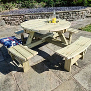 westwood round picnic table seater outdoor garden furniture