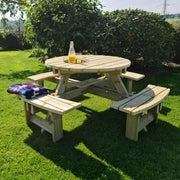 westwood round picnic table seater outdoor garden furniture