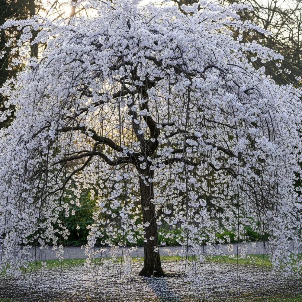 6ft Half-Standard White Weeping Cherry Blossom Tree | Mature 'Shidare Yoshino' | 6/8cm Girth | Grown in 20L Airpot