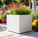 Zinc Galvanised Stone Effect Square Planter