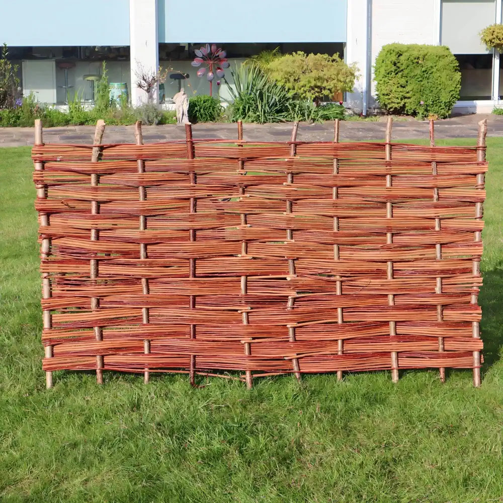 Willow Bunch Weave Hurdle Fence Panel - Woven Wood