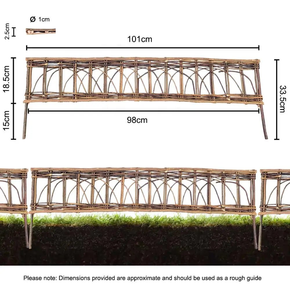 willow lawn edging dimensions