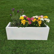 DAMAGED (READ DESCRIPTION) 70cm Zinc Galvanised Matte White Trough Planter