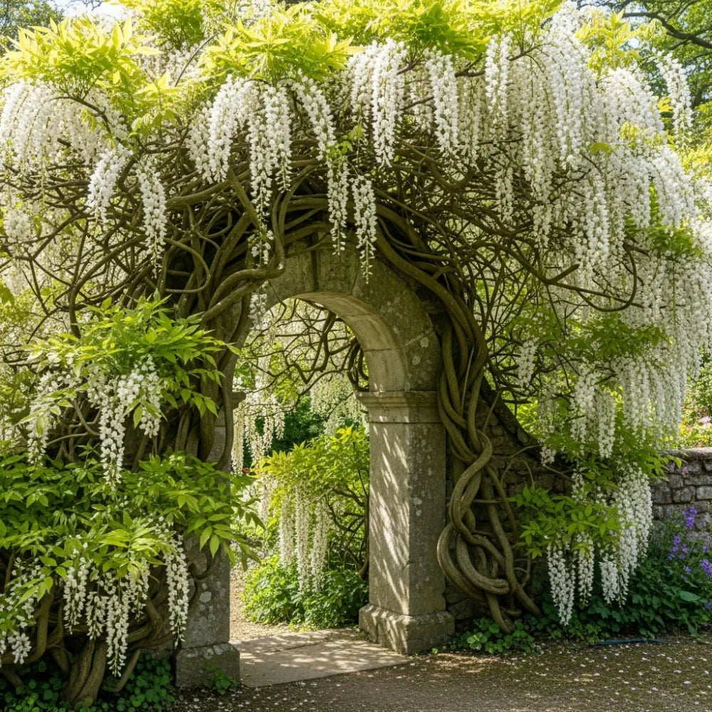 2 White Japanese Wisteria | Wisteria floribunda 'Alba' | 2L Pots