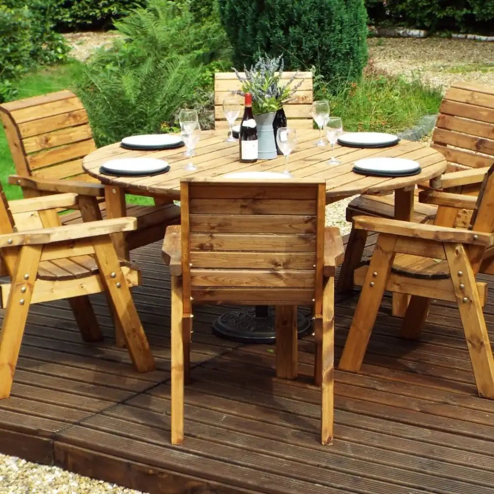 Soak up the summer sun on a comfortable Lawn Furniture Set, featuring teak accents for a touch of sophistication.