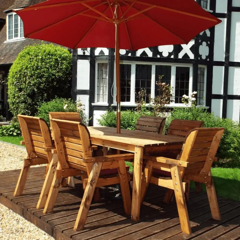 A comfortable and stylish wooden garden furniture set