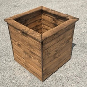 Redwood Square Wooden Planter Woven Wood 50cm Redwood